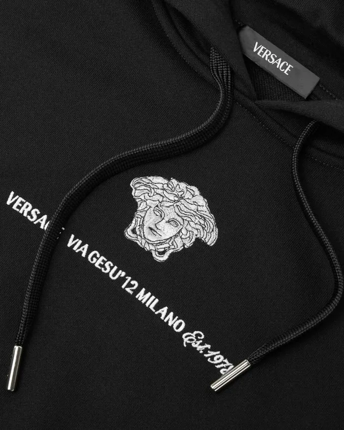 Medusa Milano Hoodie Black Men Versace Sweatshirts