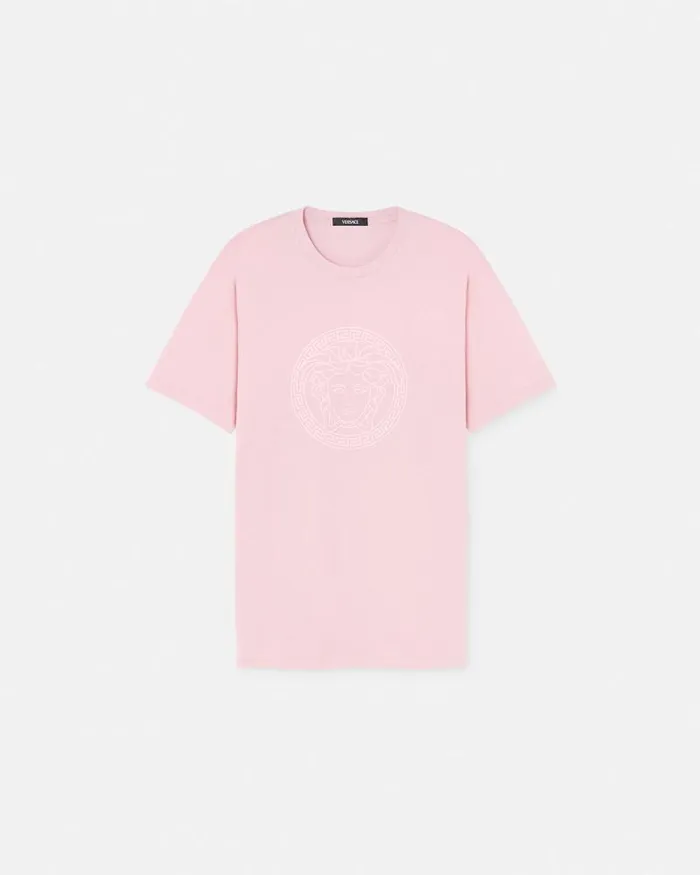 Medusa Oversized TShirt Light Pink Women Versace TShirts and Sweatshirts