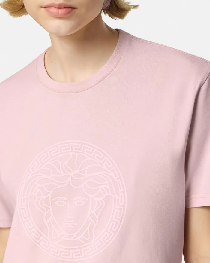 Medusa Oversized TShirt Light Pink Women Versace TShirts and Sweatshirts
