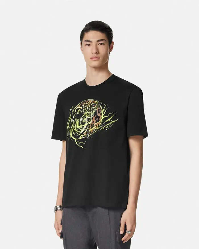 Medusa Punk TShirt Blackprint Men Versace TShirts and Polos