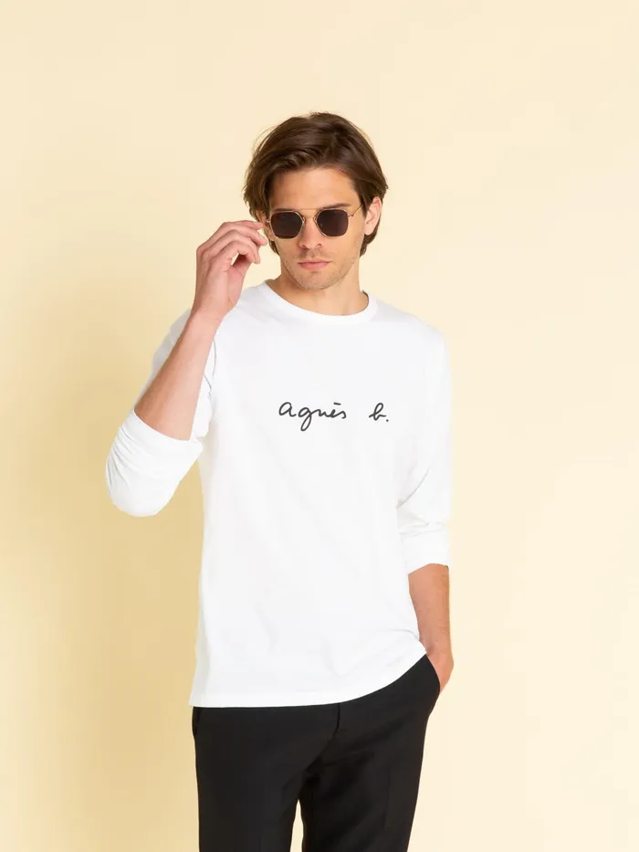 Men Agns B Artist039s Collection White Long Sleeves Coulos 034agns B034 Tshirt