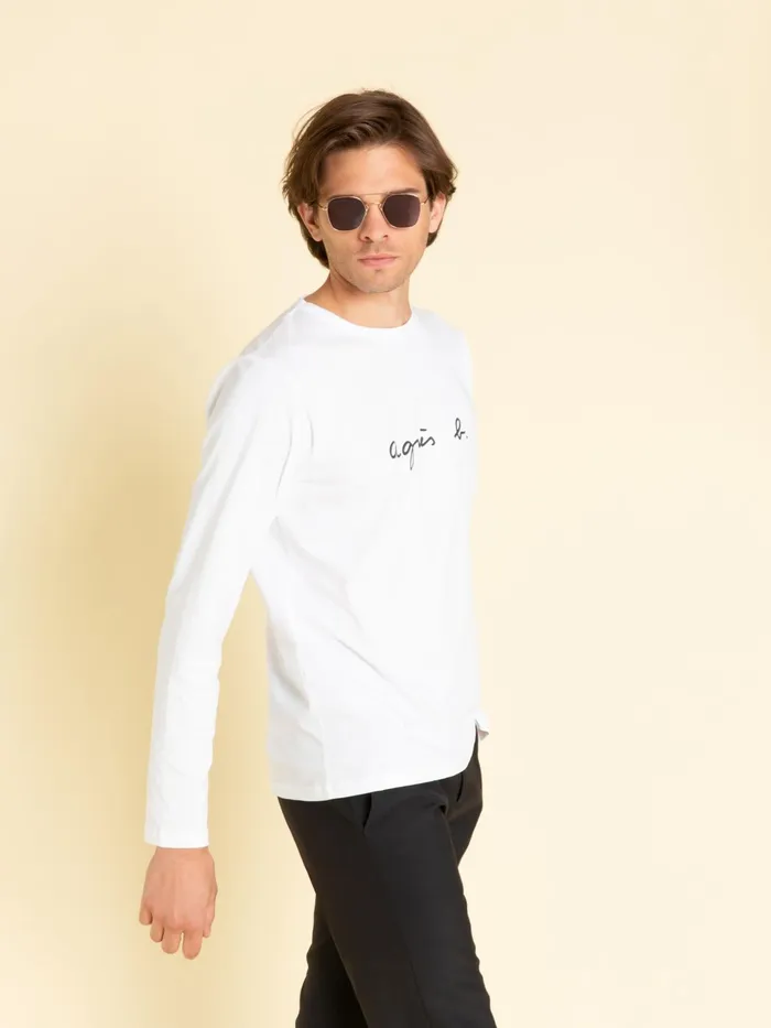 Men Agns B Artist039s Collection White Long Sleeves Coulos 034agns B034 Tshirt