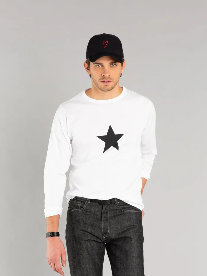Men Agns B Artist039s Collection White Long Sleeves Coulos Star Tshirt