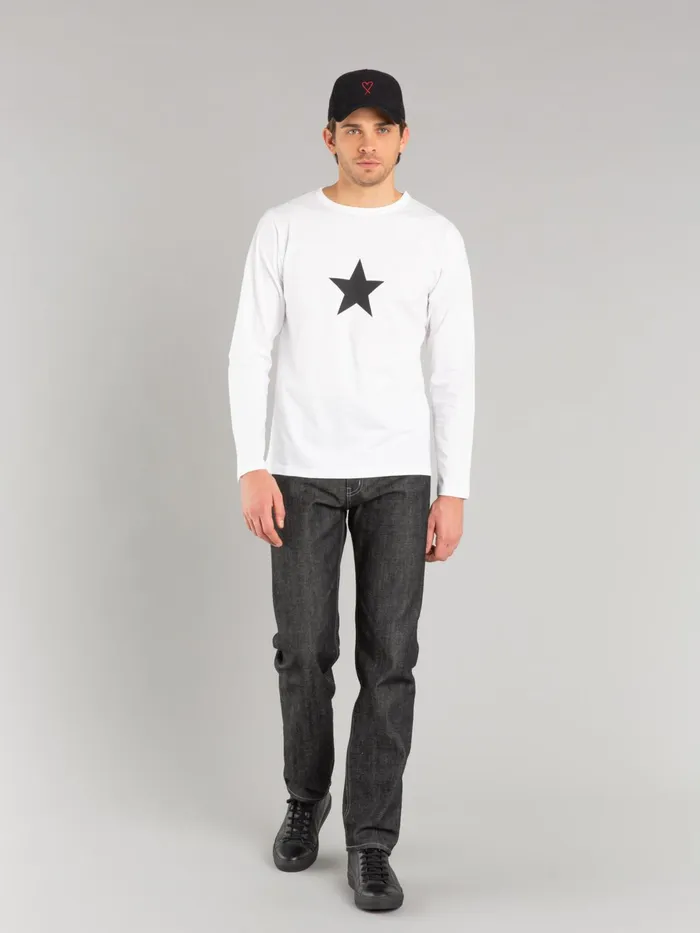 Men Agns B Artist039s Collection White Long Sleeves Coulos Star Tshirt