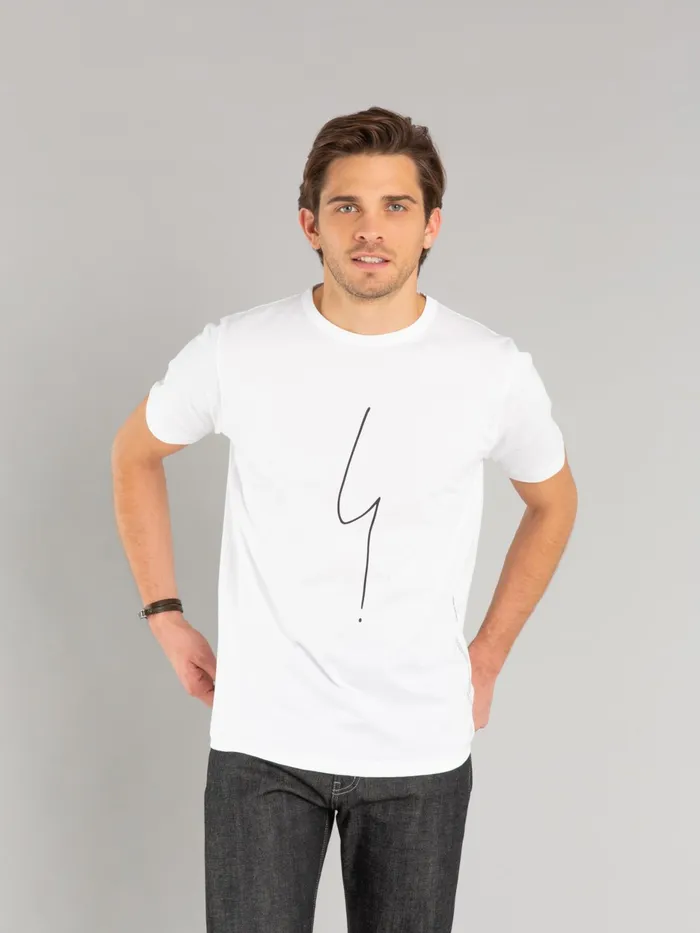 Men Agns B Artist039s Collection White Short Sleeves Coulos 034irony Mark034 Tshirt
