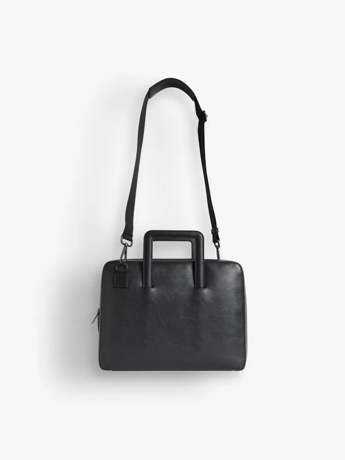 Men Agns B Bags Black Leather Scott Laptop Bag