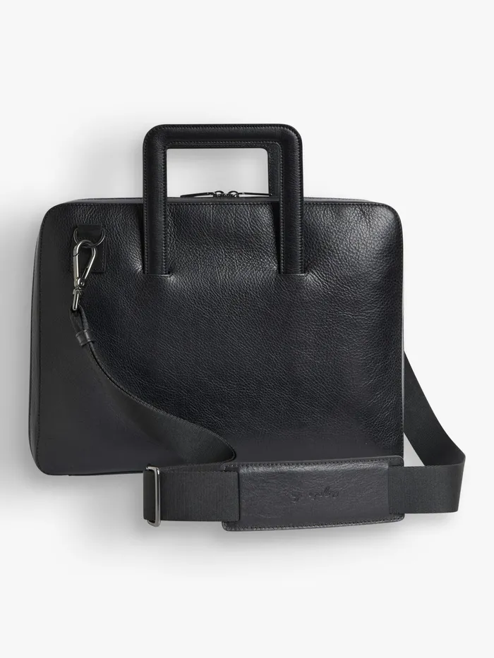 Men Agns B Bags Black Leather Scott Laptop Bag