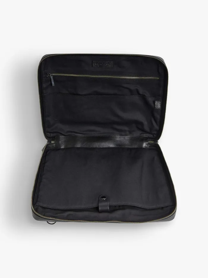Men Agns B Bags Black Leather Scott Laptop Bag