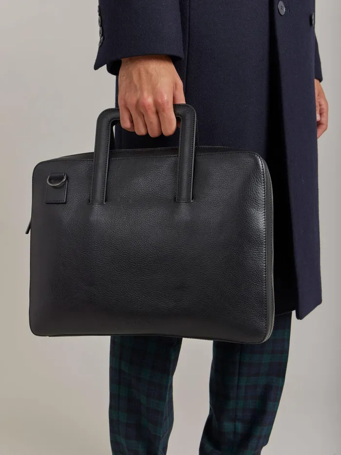 Men Agns B Bags Black Leather Scott Laptop Bag