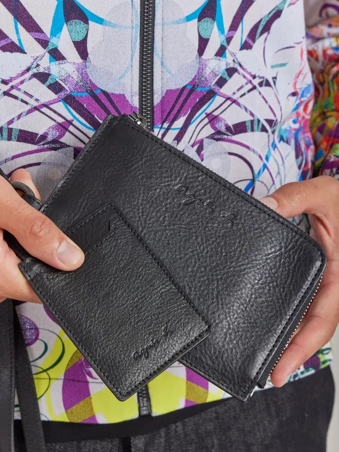 Men Agns B Bags Black Leather Scott Passport Holder