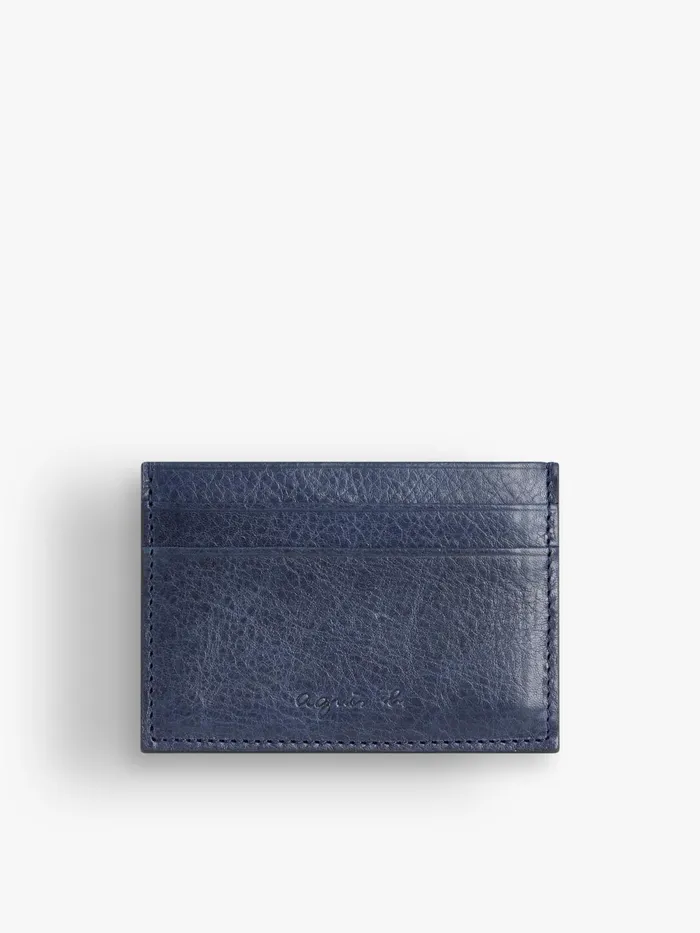 Men Agns B Bags Blue Leather Scott Card Holder