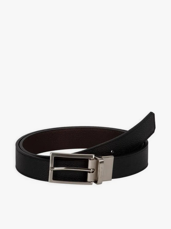 Men Agns B Belts Black Leather Versus Reversible Belt