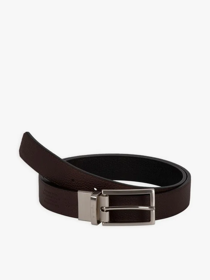 Men Agns B Belts Black Leather Versus Reversible Belt