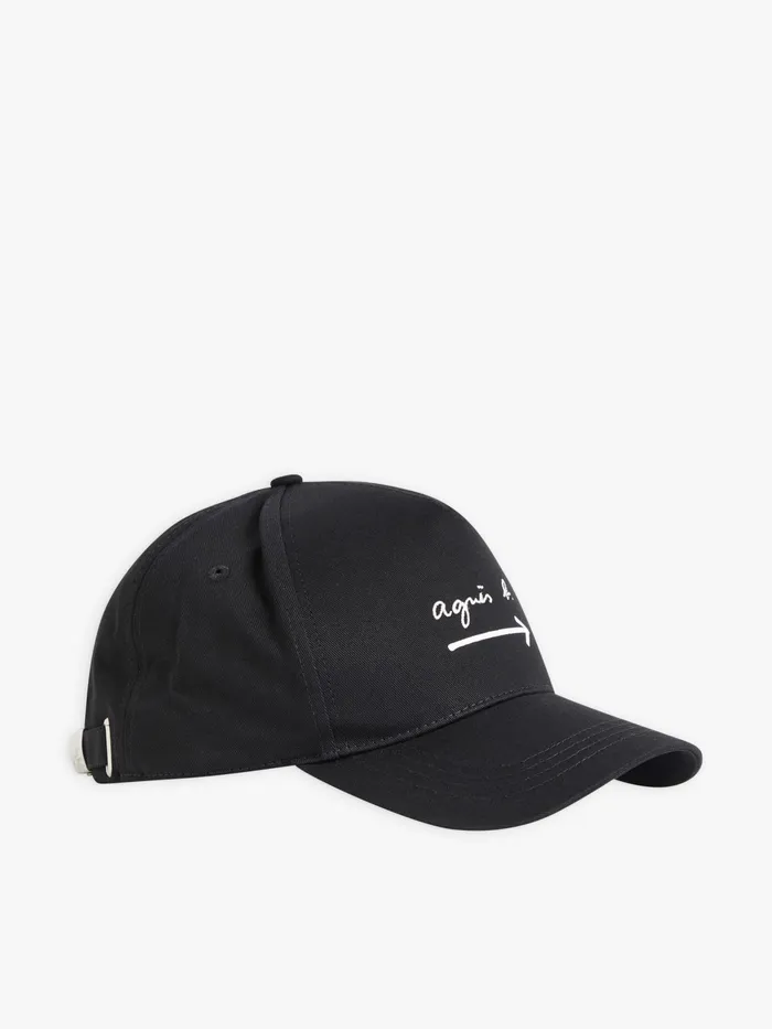 Men Agns B Caps and Hats Black Cotton Flche Cap