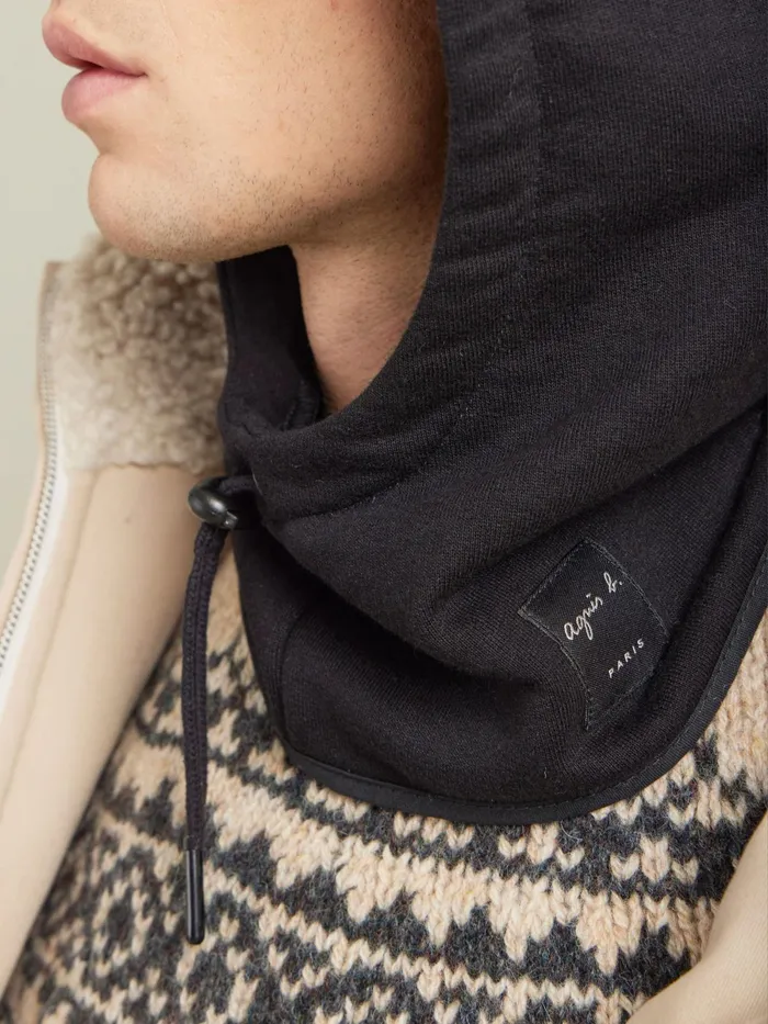 Men Agns B Caps and Hats Black Cotton Fleece Ben Balaclava