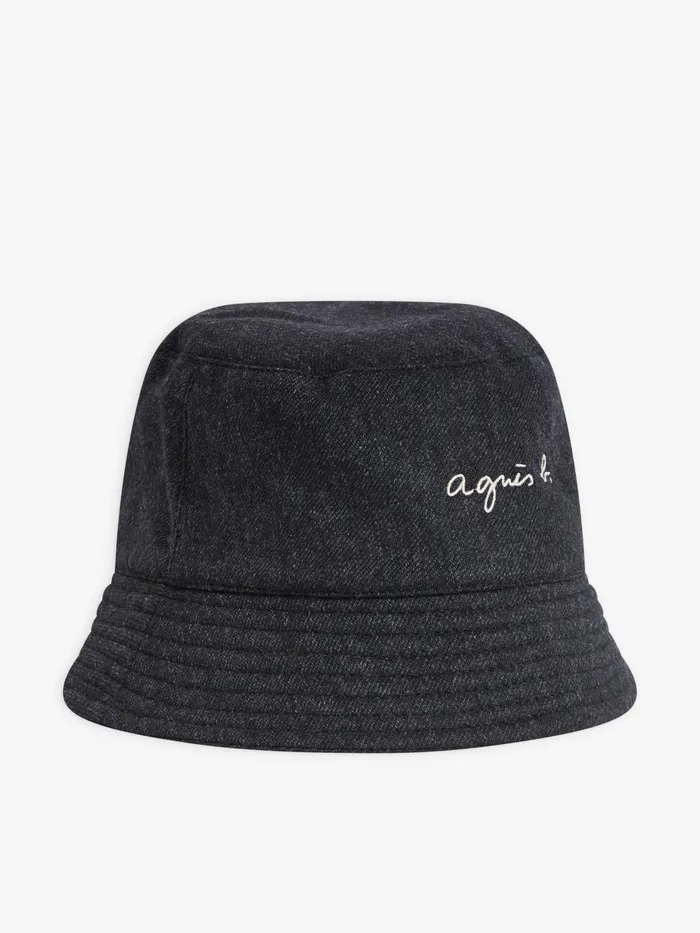 Men Agns B Caps and Hats Grey Wool Flannel Janis Bucket Hat