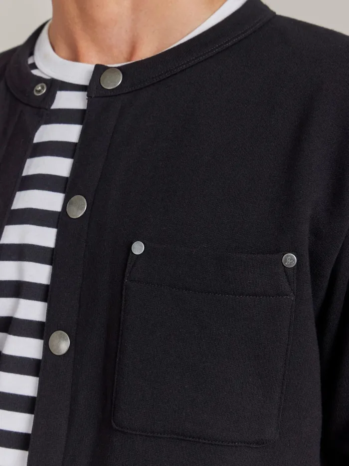 Men Agns B Cardigans Black Cotton Fleece Khelian Cardigan