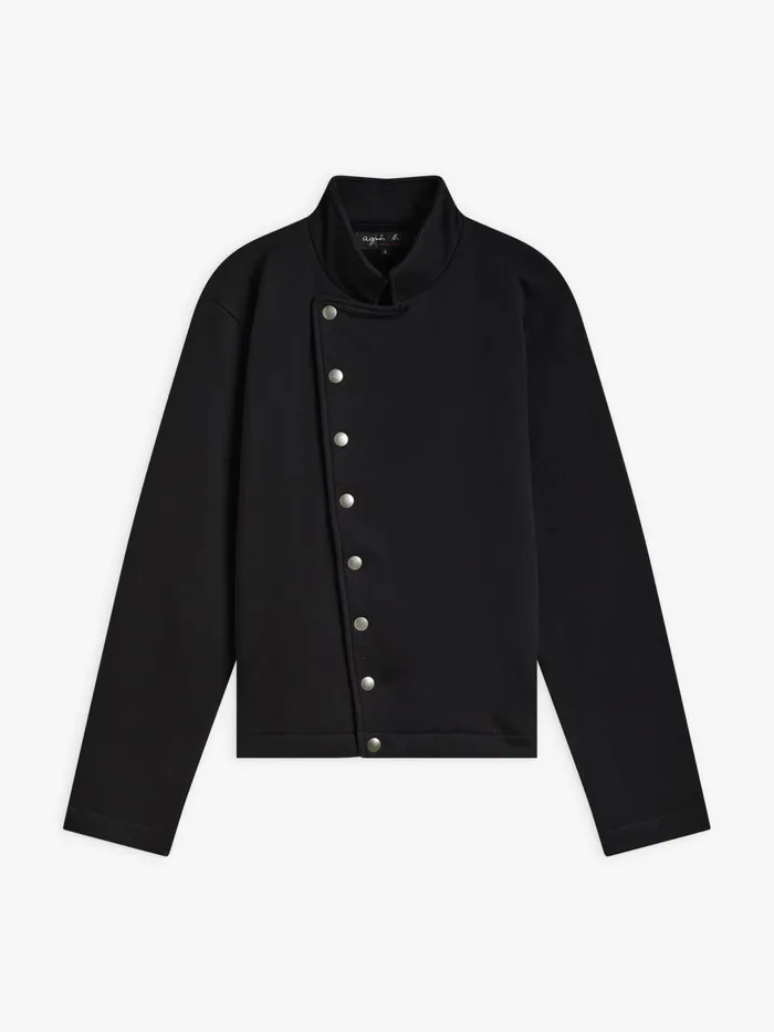 Men Agns B Cardigans Black Cotton Fleece Musset Cardigan