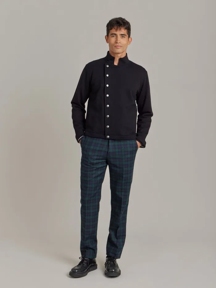 Men Agns B Cardigans Black Cotton Fleece Musset Cardigan