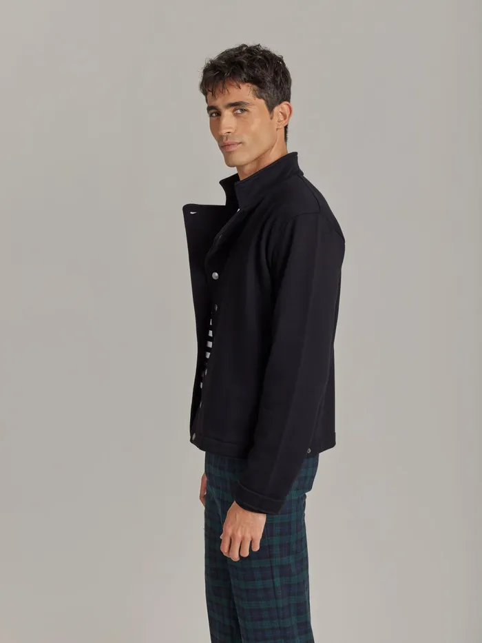 Men Agns B Cardigans Black Cotton Fleece Musset Cardigan
