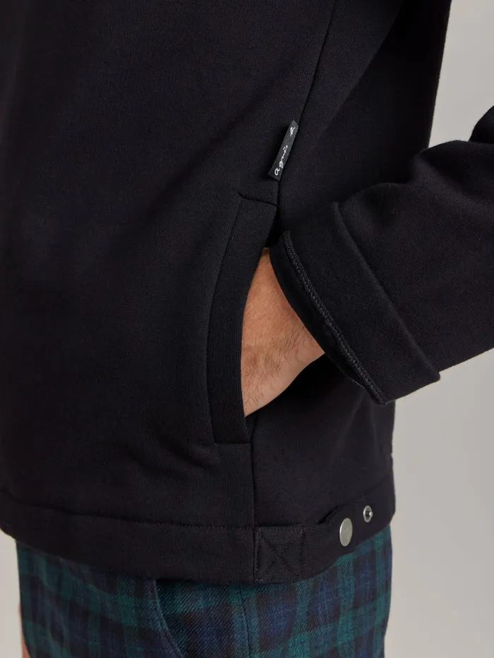 Men Agns B Cardigans Black Cotton Fleece Musset Cardigan