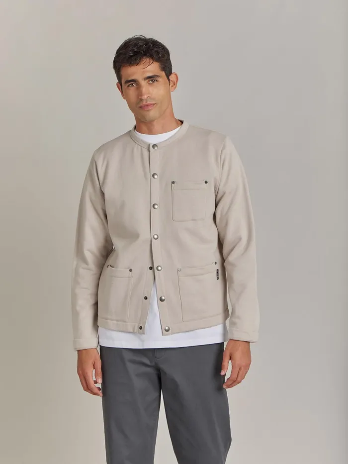 Men Agns B Cardigans Grey Cotton Fleece Khelian Cardigan