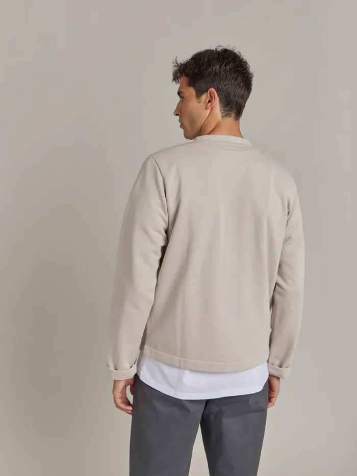 Men Agns B Cardigans Grey Cotton Fleece Khelian Cardigan