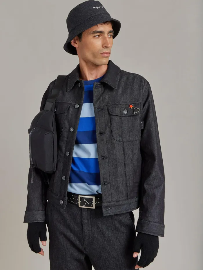 Men Agns B Jackets and Coats Black Cotton Jacket