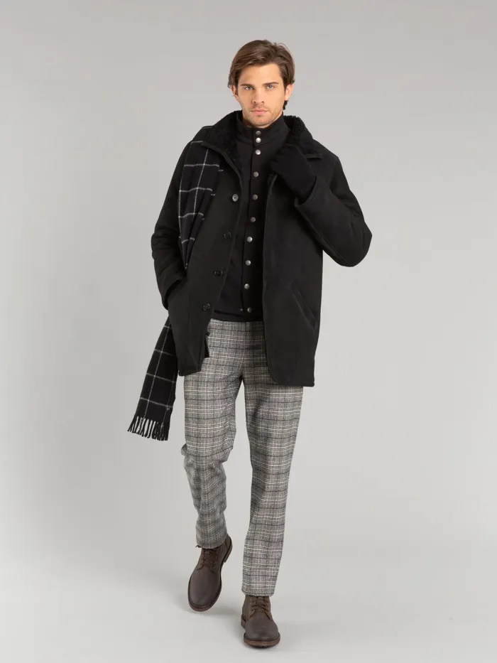 Men Agns B Jackets and Coats Black Lambskin Florent Jacket
