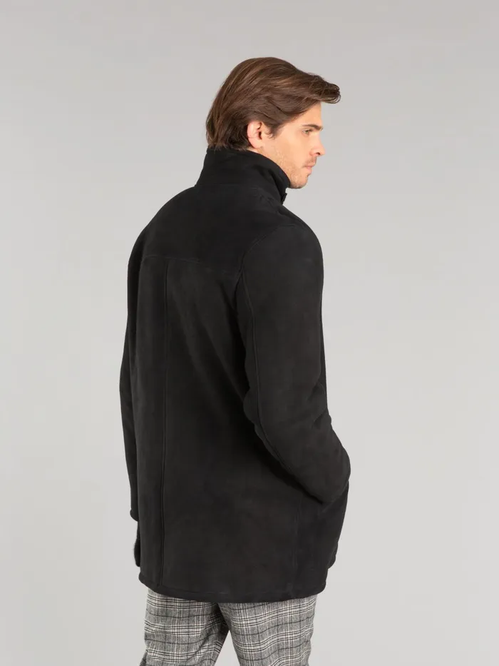 Men Agns B Jackets and Coats Black Lambskin Florent Jacket