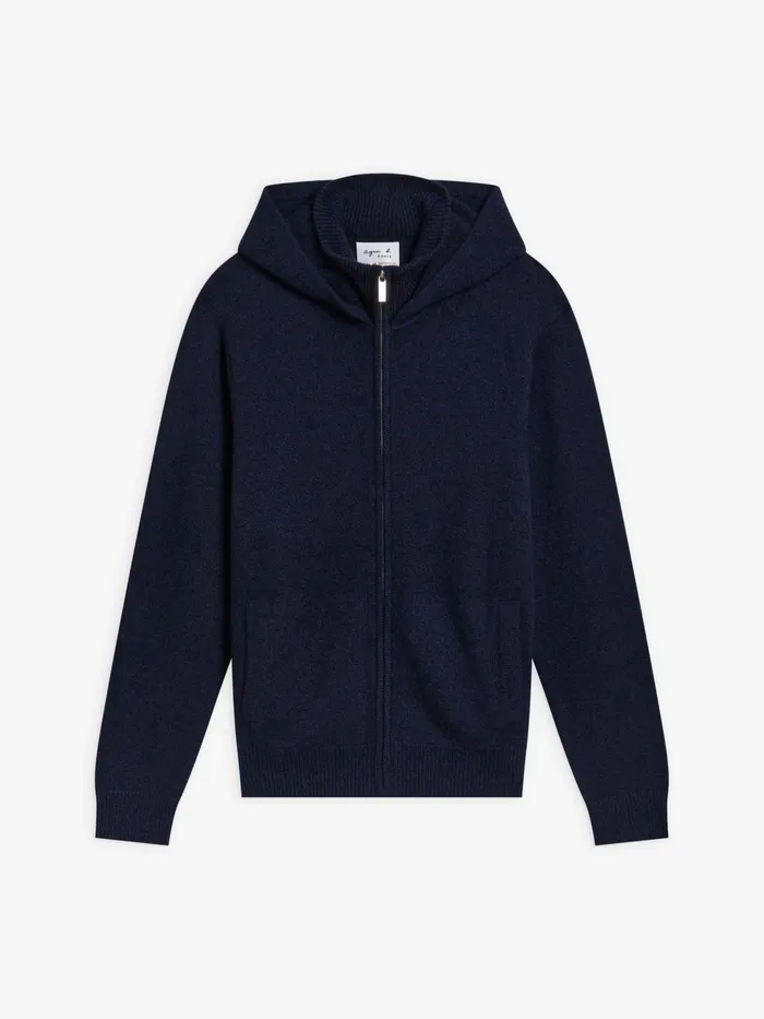 Men Agns B Jackets and Coats Blue Cashmere Jersey Bronson Jacket