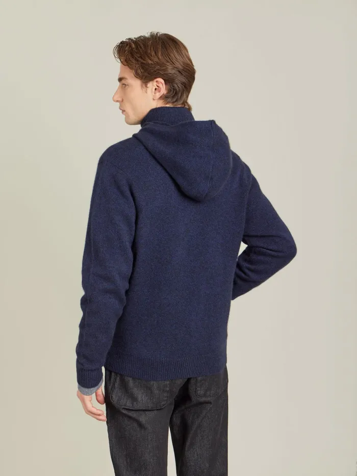 Men Agns B Jackets and Coats Blue Cashmere Jersey Bronson Jacket