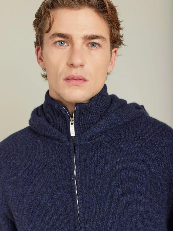 Men Agns B Jackets and Coats Blue Cashmere Jersey Bronson Jacket
