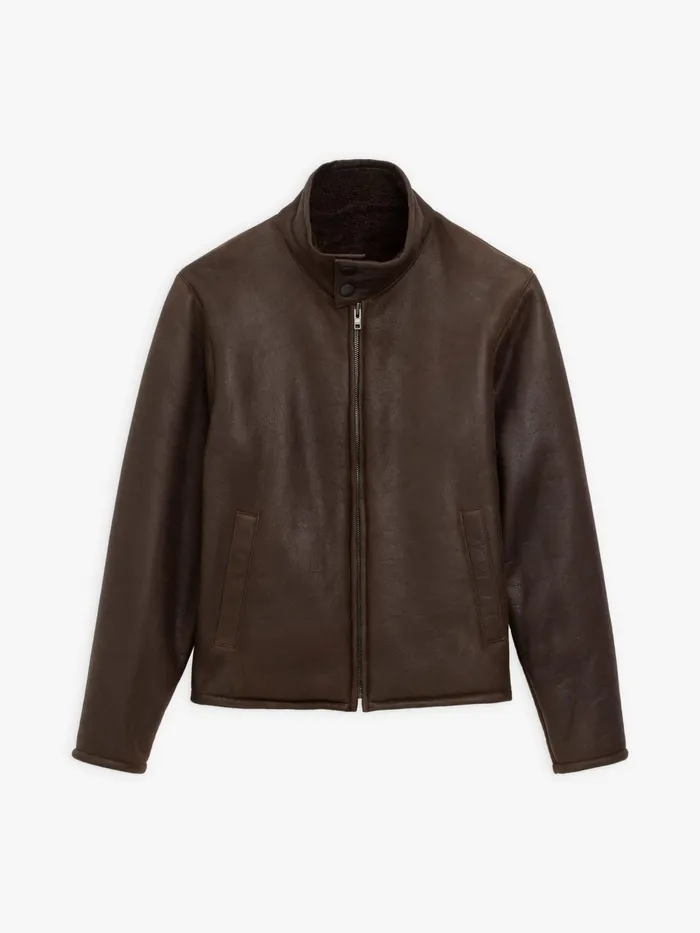 Men Agns B Jackets and Coats Brown Zipped Jacket