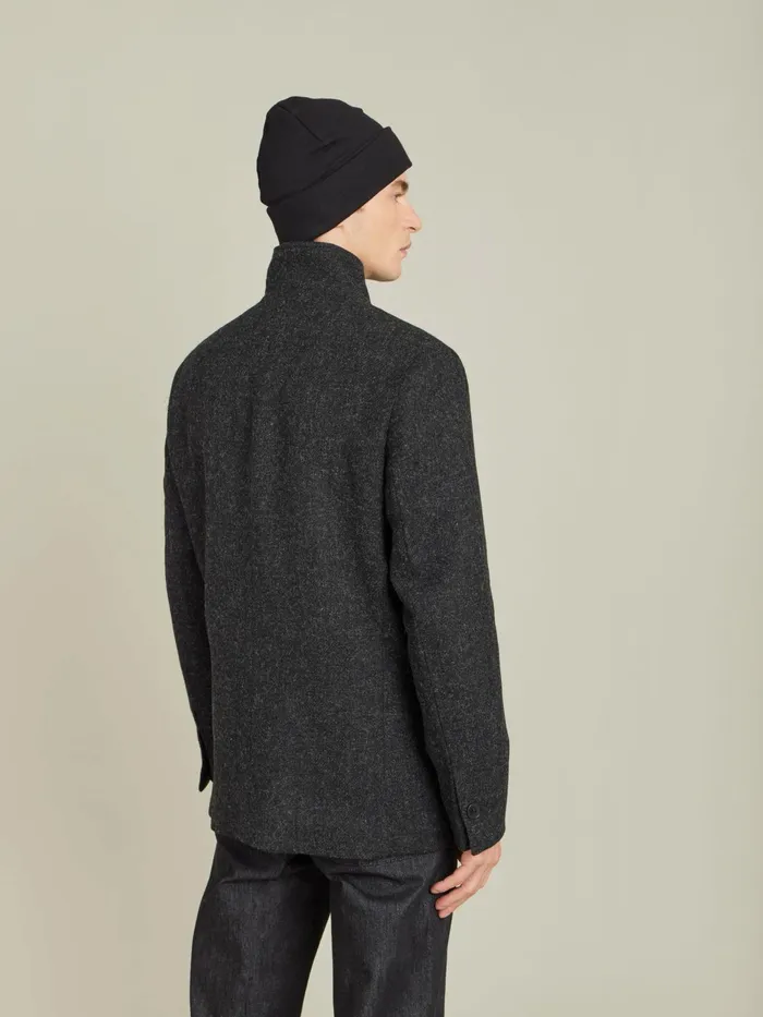 Men Agns B Jackets and Coats Grey Shetland Wool Zipped Jacket