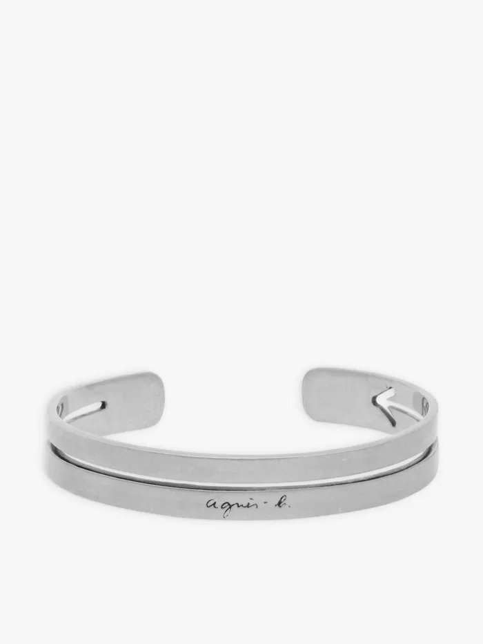 Men Agns B Jewellery and Watches Silver Brass Adjustable Faustin Bangle
