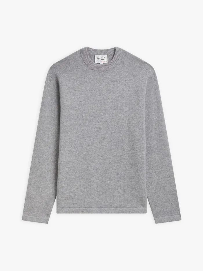 Men Agns B Jumpers Grey Cashmere Crewneck Jumper