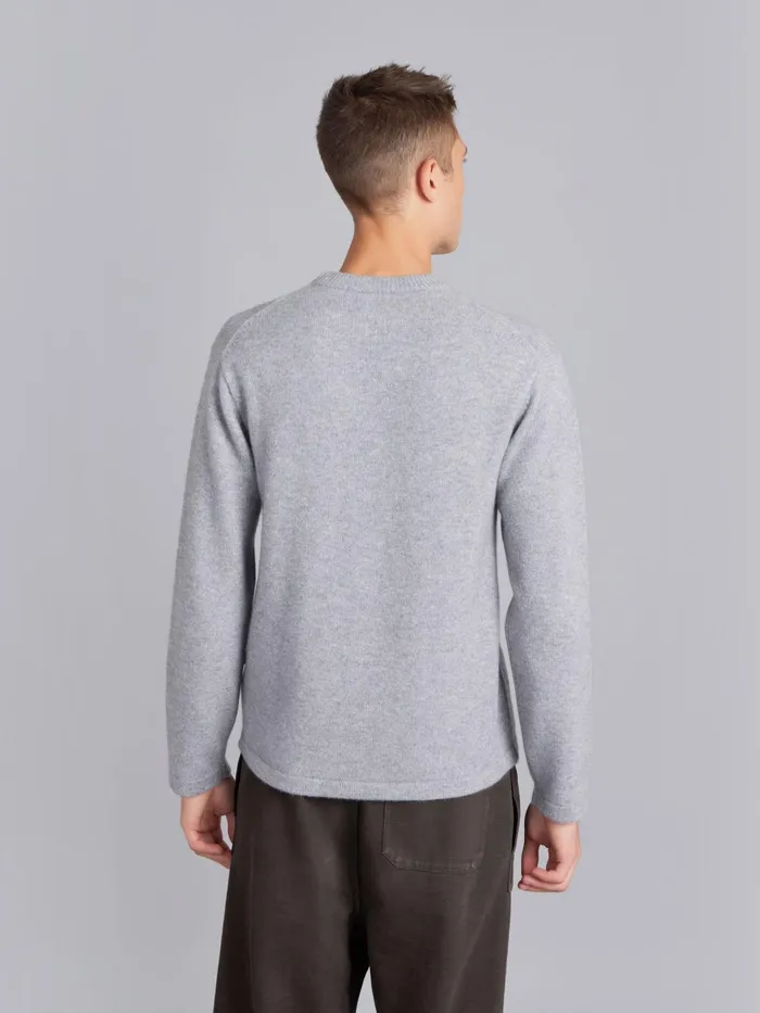 Men Agns B Jumpers Grey Cashmere Crewneck Jumper