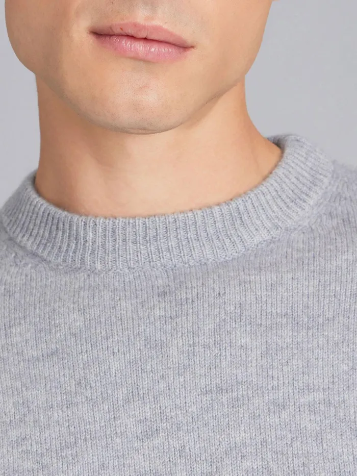 Men Agns B Jumpers Grey Cashmere Crewneck Jumper