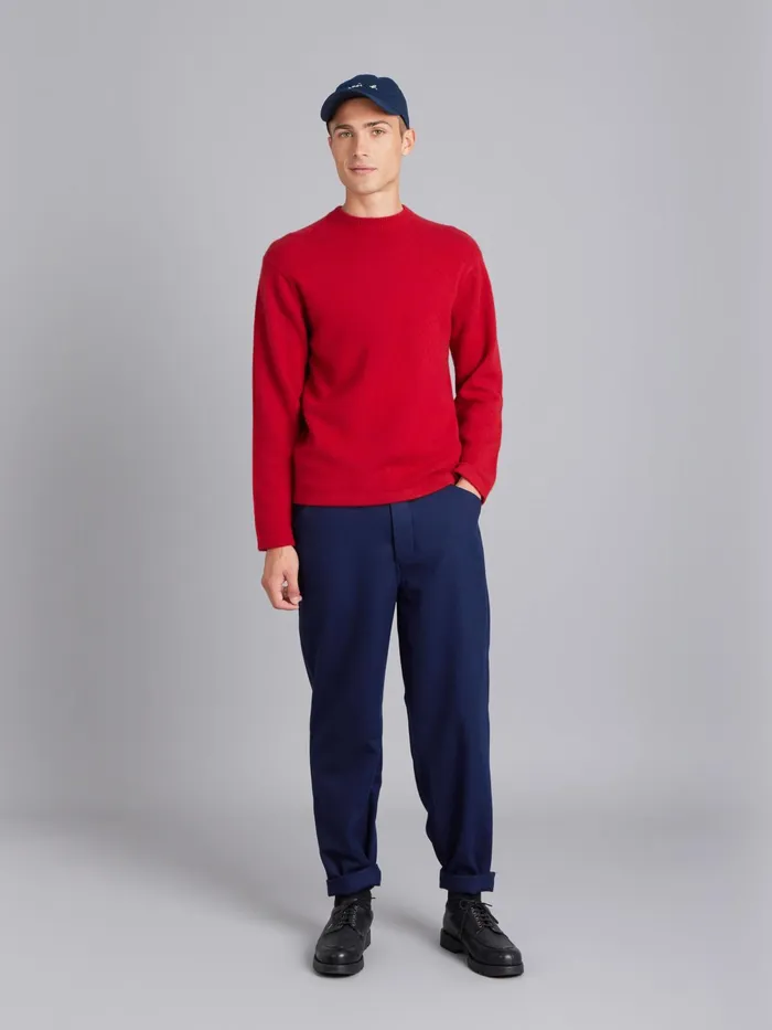 Men Agns B Jumpers Red Cashmere Crewneck Jumper