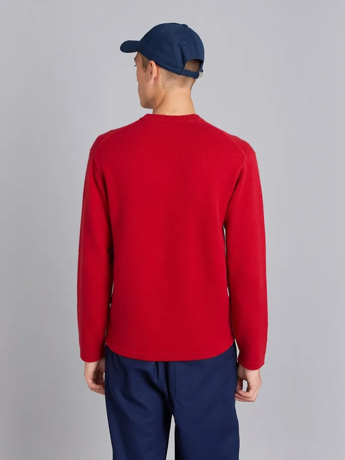 Men Agns B Jumpers Red Cashmere Crewneck Jumper
