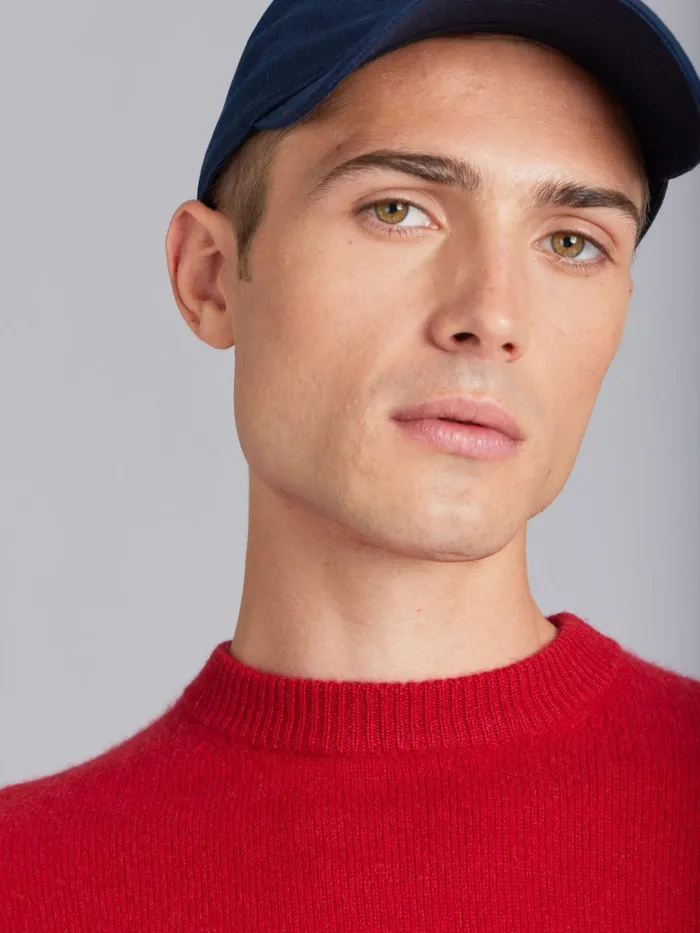 Men Agns B Jumpers Red Cashmere Crewneck Jumper