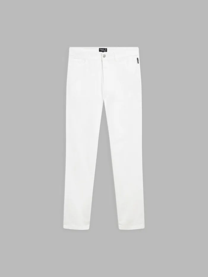 Men Agns B Jumpsuits and Jeans White Cotton Slim Iggy Jeans