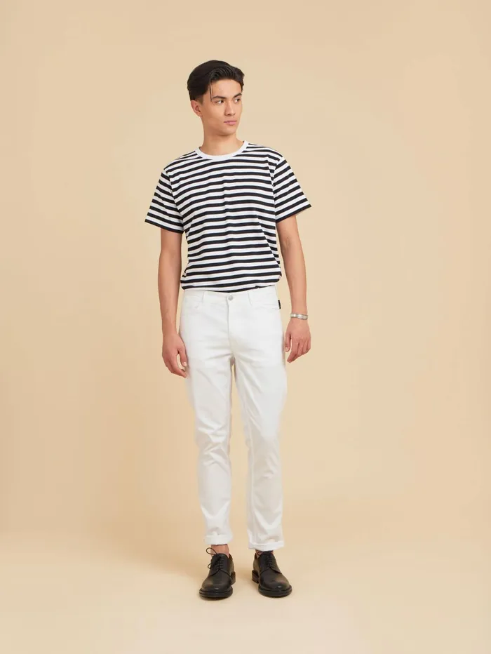 Men Agns B Jumpsuits and Jeans White Cotton Slim Iggy Jeans