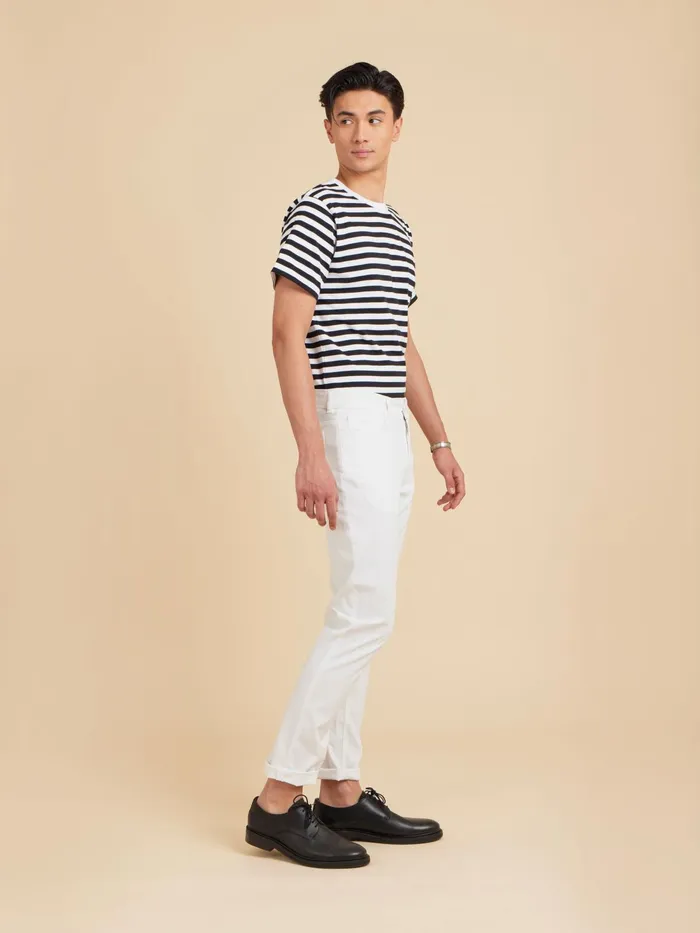 Men Agns B Jumpsuits and Jeans White Cotton Slim Iggy Jeans
