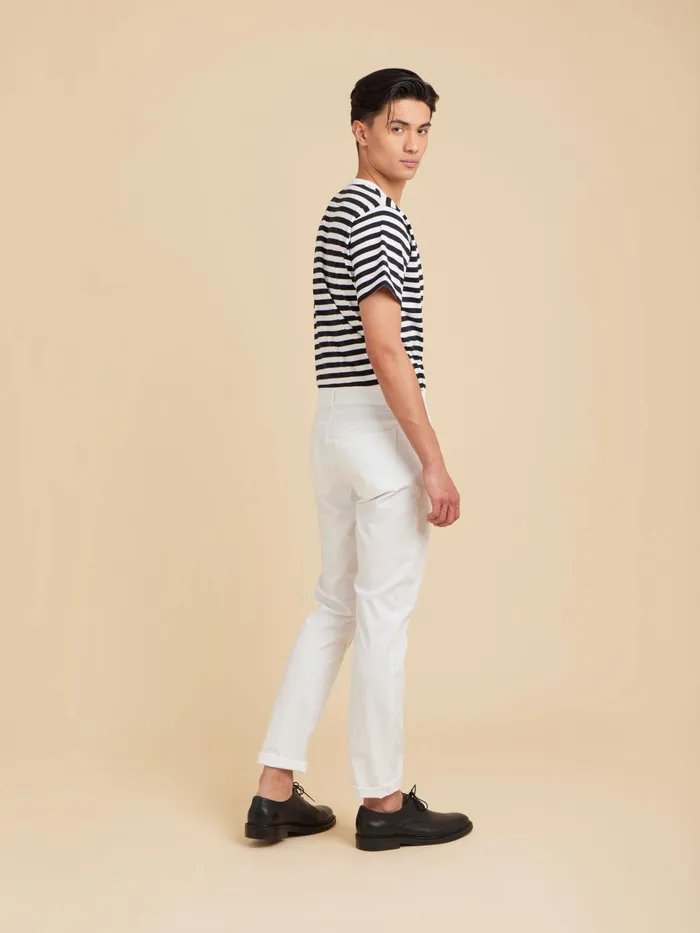 Men Agns B Jumpsuits and Jeans White Cotton Slim Iggy Jeans
