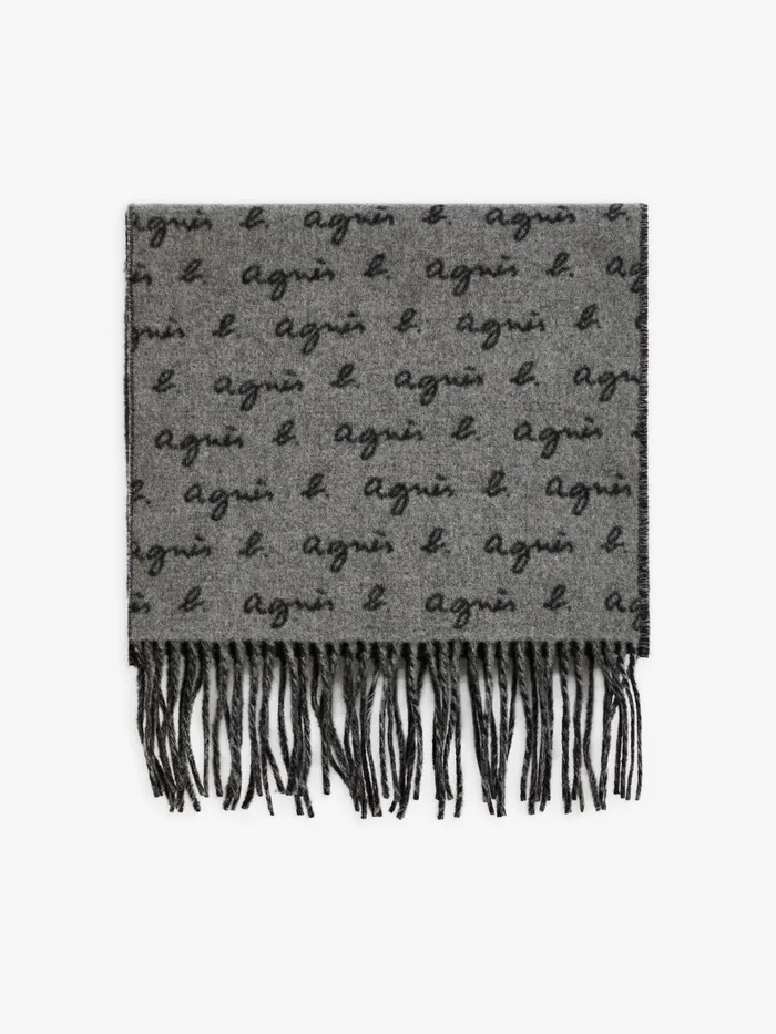 Men Agns B Scarves Grey Wool Reversible Charles Scarf