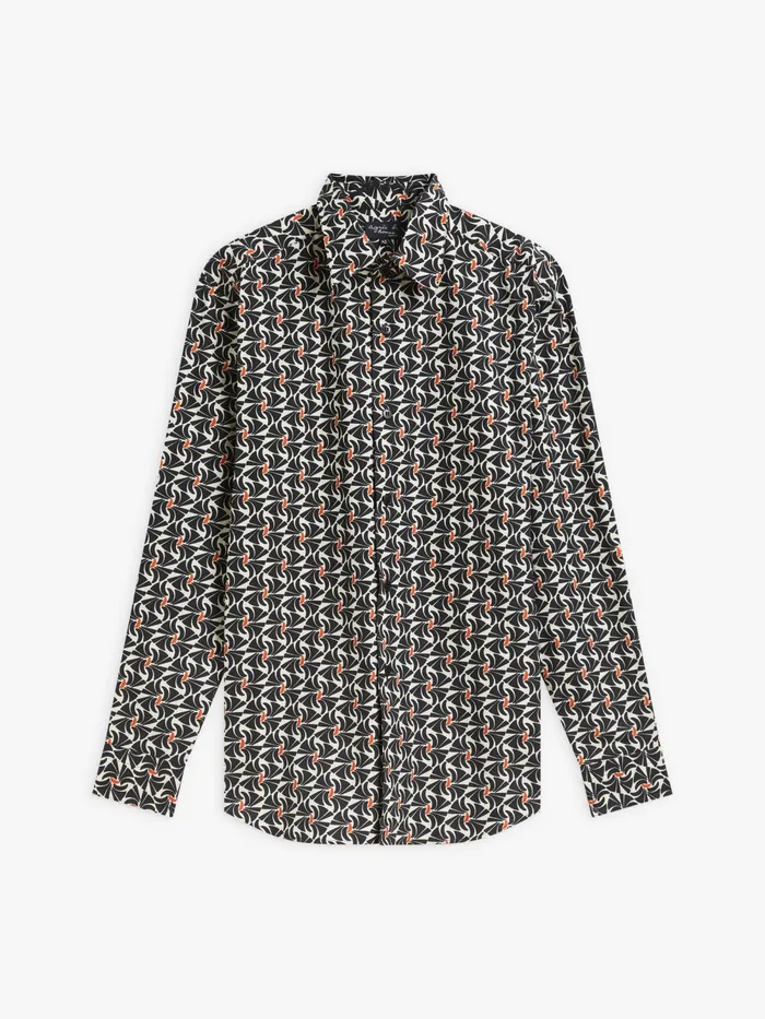 Men Agns B Shirts Black Andy Shirt Cotton With Geometric Print