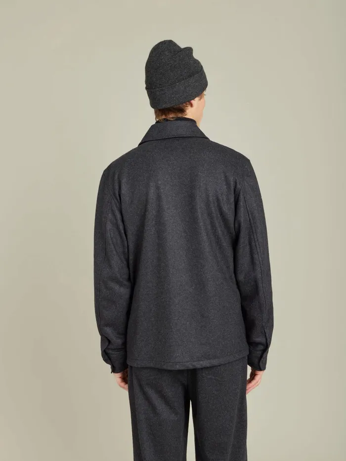 Men Agns B Shirts Black Wool Jersey Chicago Overshirt