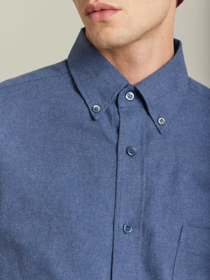 Men Agns B Shirts Blue Cotton Flannel Barak Shirt